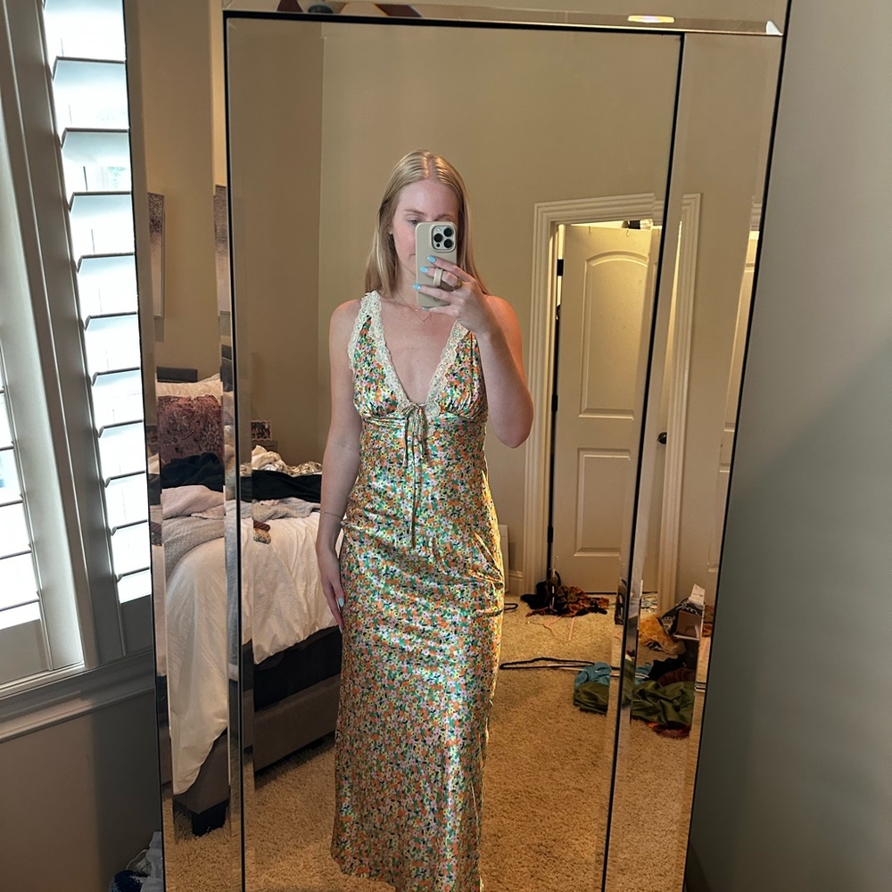 Wild Fable Gold Sequin Halter Midi Dress